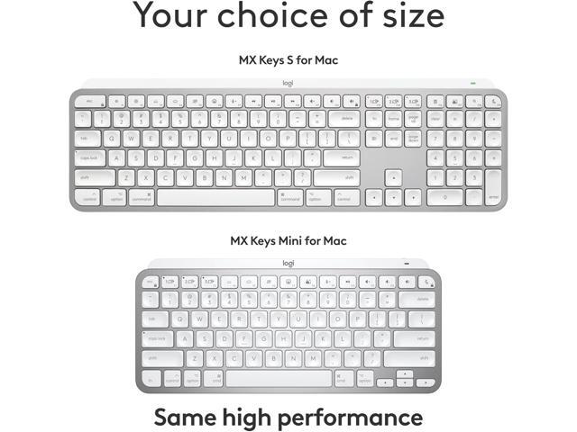 Logitech - MX Keys S for Mac Advanced Full-size Wireless Scissor Keyboard with Backlit keys for MacBook, iMac, iPad - Pale Gray - image 5
