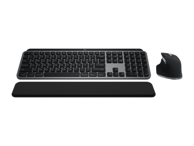 Logitech - MX Keys S Combo for Mac Full-size Wireless Scissor Keyboard and Mouse Bundle for MacBook, iMac, iPad with Palm-rest - Space Gray - image 12