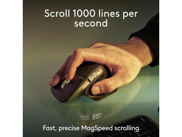 Logitech - MX Keys S Combo for Mac Full-size Wireless Scissor Keyboard and Mouse Bundle for MacBook, iMac, iPad with Palm-rest - Space Gray - image 10