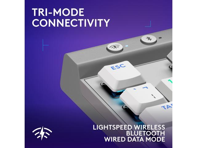 Logitech - G515 LIGHTSPEED TKL Wireless Mechanical Tactile (Brown) Switch Gaming Keyboard with LIGHTSYNC RGB - White - image 5