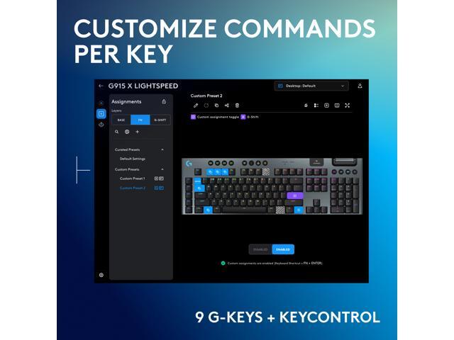 Logitech - G915 X LIGHTSPEED Full-size Wireless Mechanical GL Brown Tactile Switch Gaming Keyboard for PC/Mac with RGB Backlighting - Black - image 5