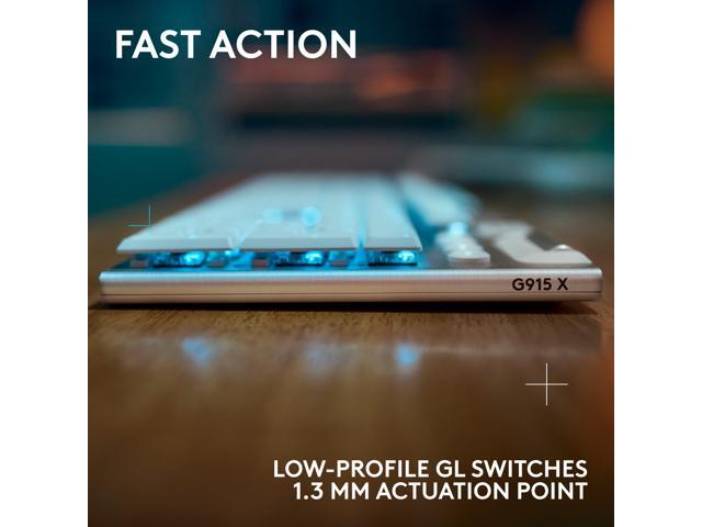 Logitech - G915 X LIGHTSPEED Full-size Wireless Mechanical GL Brown Tactile Switch Gaming Keyboard for PC/Mac with RGB Backlighting - White - image 4