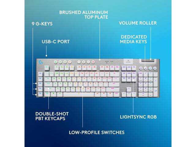 Logitech - G915 X LIGHTSPEED Full-size Wireless Mechanical GL Brown Tactile Switch Gaming Keyboard for PC/Mac with RGB Backlighting - White - image 6