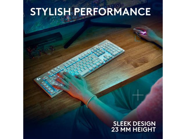 Logitech - G915 X LIGHTSPEED Full-size Wireless Mechanical GL Brown Tactile Switch Gaming Keyboard for PC/Mac with RGB Backlighting - White - image 9