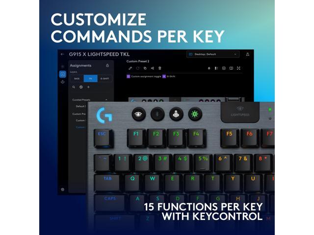 Logitech - G915 X LIGHTSPEED TKL Wireless Mechanical GL Blue Clicky Switch Gaming Keyboard for PC/Mac with RGB Backlighting - Black - image 5