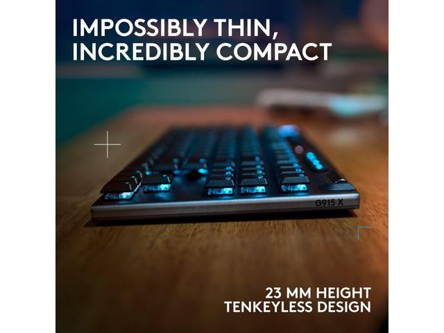 Logitech - G915 X LIGHTSPEED TKL Wireless Mechanical GL Blue Clicky Switch Gaming Keyboard for PC/Mac with RGB Backlighting - Black - image 9