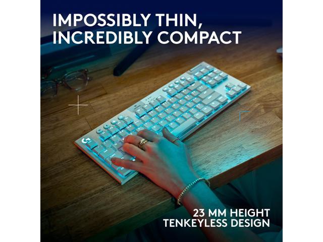 Logitech - G915 X LIGHTSPEED TKL Wireless Mechanical GL Brown Tactile Switch Gaming Keyboard for PC/Mac with RGB Backlighting - White - image 9
