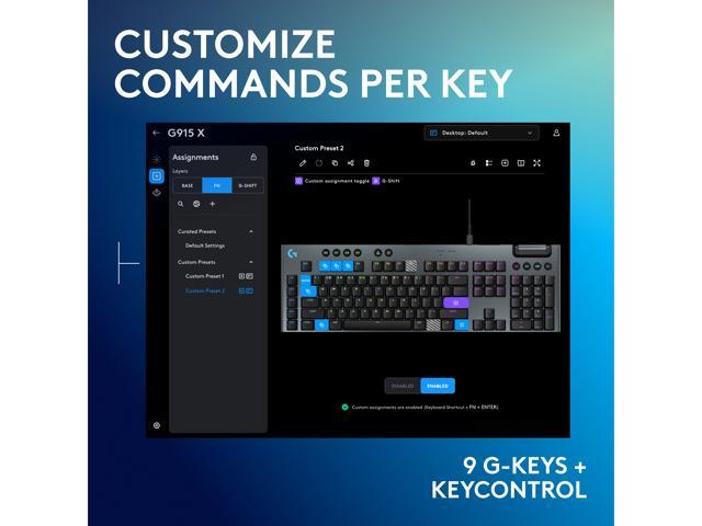 Logitech - G915 X Full-size Corded Mechanical GL Brown Tactile Switch Gaming Keyboard for PC/Mac with RGB Backlighting - Black - image 5