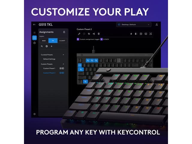 Logitech - G515 TKL Wired Mechanical Tactile (Brown) Switch Gaming Keyboard with LIGHTSYNC RGB - Black - image 6