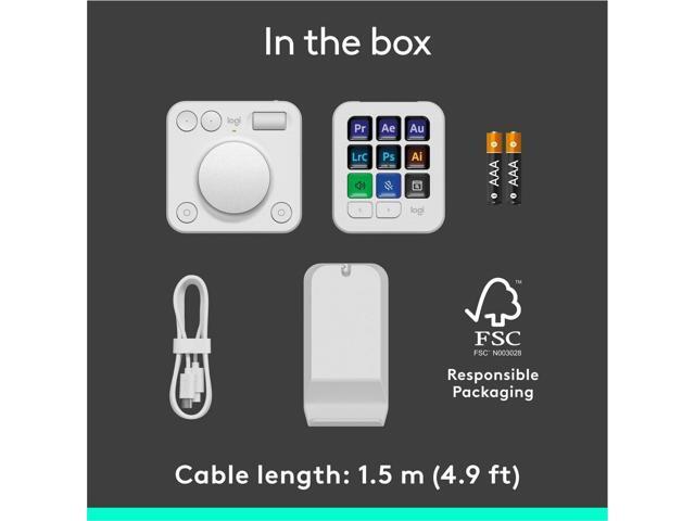 Logitech MX Creative Console Keypad & Dial Pale Gray Bluetooth Wireless Keyboard 920-012661