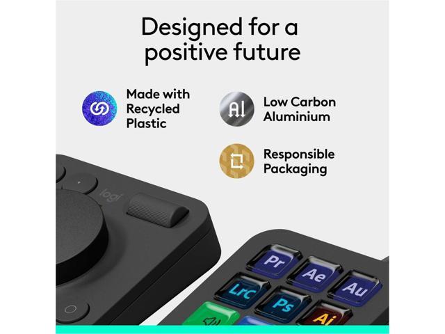 Logitech - MX Creative Console Programmable Keypad with 9 Customizable Keys & Control Dial for Graphic Design, Video Editing, more - Graphite - image 5