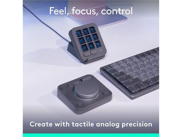 Logitech - MX Creative Console Programmable Keypad with 9 Customizable Keys & Control Dial for Graphic Design, Video Editing, more - Graphite - image 7