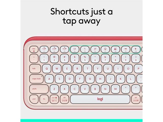 Logitech POP ICON KEYS Wireless Bluetooth Keyboard, Comfortable Typing, Programmable Keys, Easy-Switch Between up to 3 Devices, for Laptop, Tablet, PC
