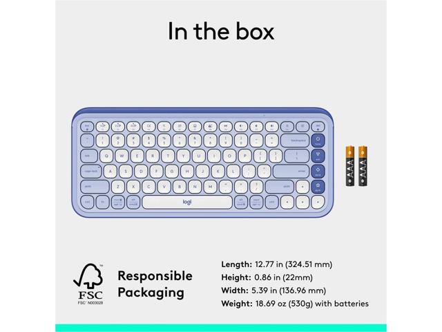 Logitech POP ICON KEYS Wireless Bluetooth Keyboard, Comfortable Typing, Programmable Keys, Easy-Switch Between up to 3 Devices, for Laptop, Tablet,...