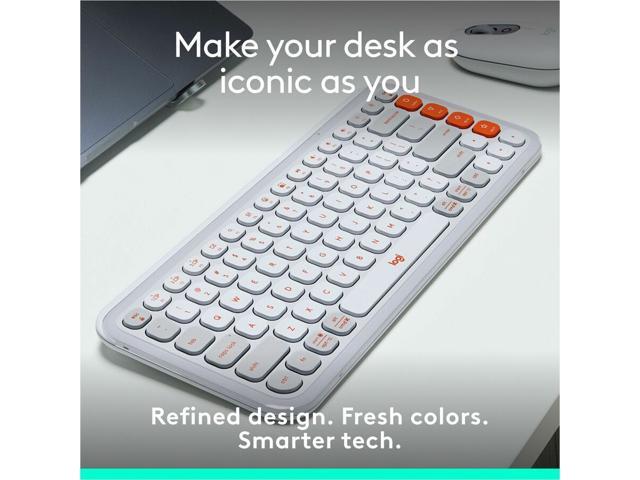 Logitech POP ICON KEYS Wireless Bluetooth Keyboard, Comfortable Typing, Programmable Keys, Easy-Switch Between up to 3 Devices, for Laptop, Tablet,...