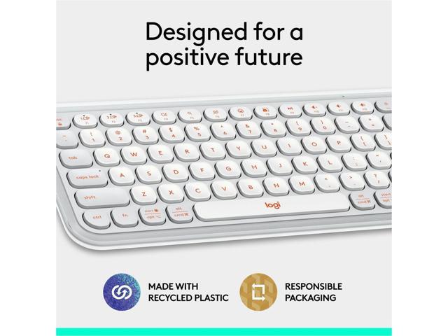 Logitech POP ICON KEYS Wireless Bluetooth Keyboard, Comfortable Typing, Programmable Keys, Easy-Switch Between up to 3 Devices, for Laptop, Tablet,...