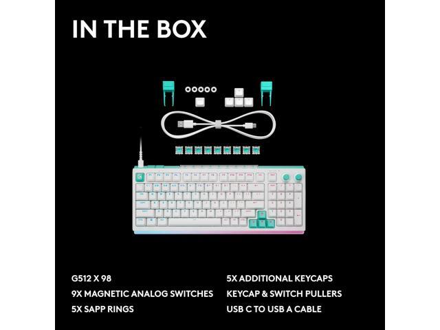 Logitech - G512 X 75 Full-size DUAL SWAP Hot-Swappable TMR Analog / Mechanical Gaming Keyboard for PC, Mac with LIGHTSYNC RGB - White - image 3