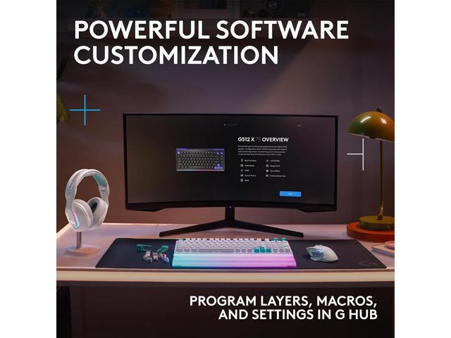 Logitech - G512 X 75 Full-size DUAL SWAP Hot-Swappable TMR Analog / Mechanical Gaming Keyboard for PC, Mac with LIGHTSYNC RGB - White - image 5