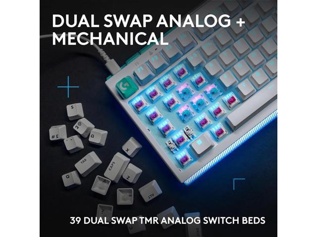Logitech - G512 X 75 Full-size DUAL SWAP Hot-Swappable TMR Analog / Mechanical Gaming Keyboard for PC, Mac with LIGHTSYNC RGB - White - image 12