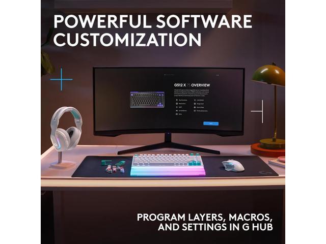 Logitech - G512 X 75 Tenkeyless DUAL SWAP Hot-Swappable TMR Analog / Mechanical Gaming Keyboard for PC, Mac with LIGHTSYNC RGB - White - image 5