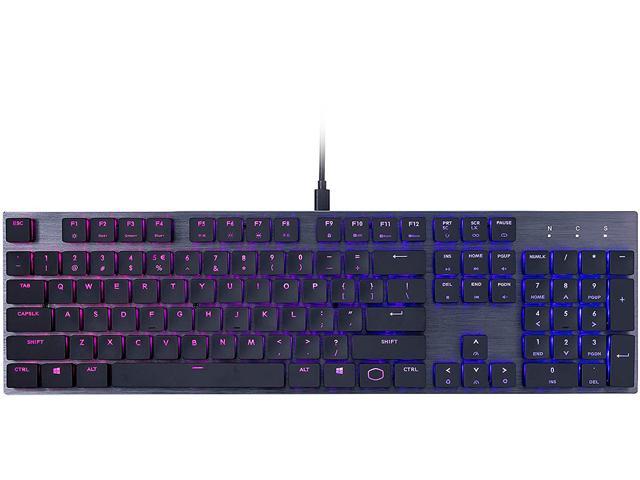 Cooler Master Sk-650-Gklr1-US SK650 Mechanical Keyboard with Cherry MX Low Profile Switches In Brushed Aluminum Design, BlacK Layout, Full