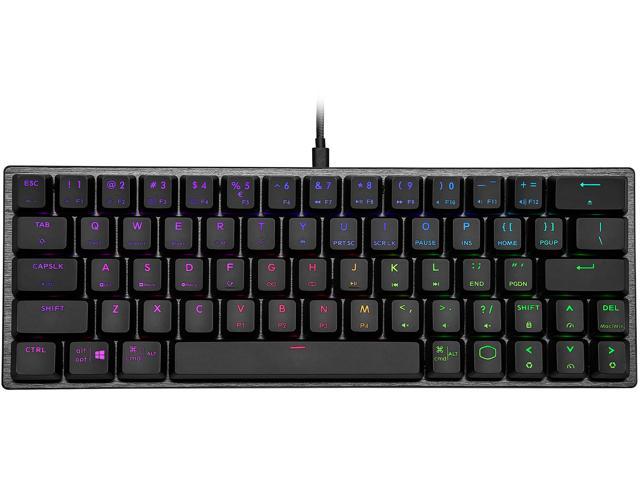 Cooler Master SK620 60% Mechanical Keyboard with Low Profile Blue Switches, New and Improved Keycaps, and Brushed Aluminum Design