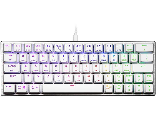 Cooler Master SK620 60% Sliver White Mechanical Keyboard with Low Profile Brown Switches, New and Improved Keycaps, and Brushed Aluminum Design
