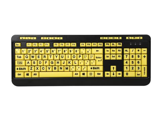 Adesso - Luminous AKB-132UY Full-size Wired Membrane Keyboard - Black/Yellow - image 3