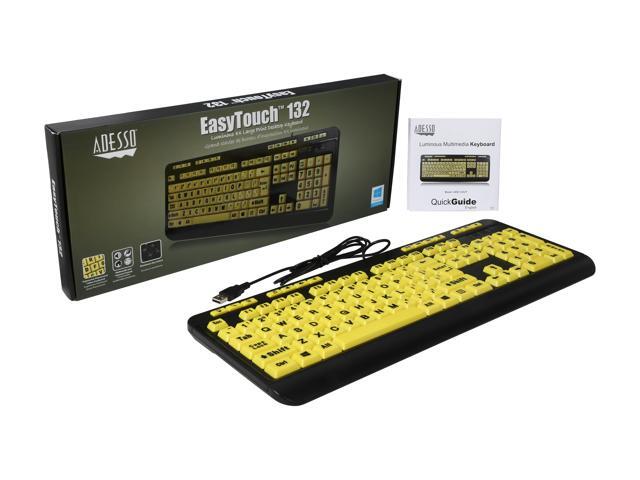 Adesso - Luminous AKB-132UY Full-size Wired Membrane Keyboard - Black/Yellow - image 5