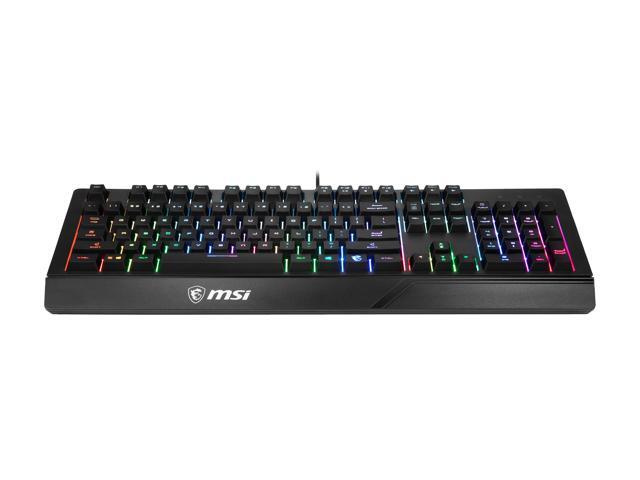 MSI Vigor GK20 US Gaming Backlit RGB Dedicated Hotkeys Anti-Ghosting Water Resistant Gaming Keyboard