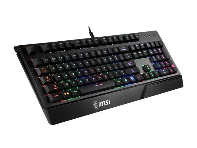 MSI Vigor GK20 US Gaming Backlit RGB Dedicated Hotkeys Anti-Ghosting Water Resistant Gaming Keyboard