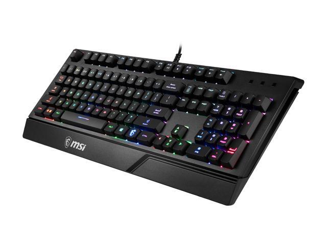 MSI Vigor GK20 US Gaming Backlit RGB Dedicated Hotkeys Anti-Ghosting Water Resistant Gaming Keyboard