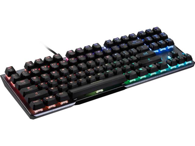 MSI Vigor GK50 Elite TKL Mechanical Gaming Keyboard - Kailh Red Switches (Linear), Ergonomic Keycaps, COMPACT TKL DESIGN, USB 2.0, Black