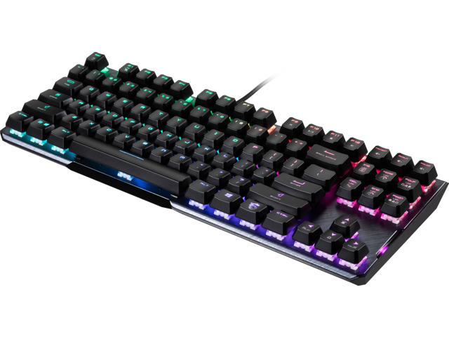 MSI Vigor GK50 Elite TKL Mechanical Gaming Keyboard - Kailh Red Switches (Linear), Ergonomic Keycaps, COMPACT TKL DESIGN, USB 2.0, Black