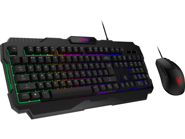 MSI Forge GK100 Combo - Gaming RGB Keyboard & Mouse Set, 19-Key Anti-Ghosting, 6400 DPI Optical Sensor, 6-Mode RGB, up to 6,400 DPI, Black