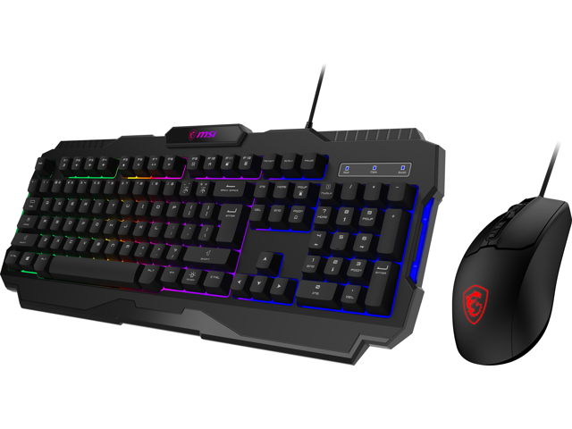 MSI Forge GK100 Combo - Gaming RGB Keyboard & Mouse Set, 19-Key Anti-Ghosting, 6400 DPI Optical Sensor, 6-Mode RGB, up to 6,400 DPI, Black