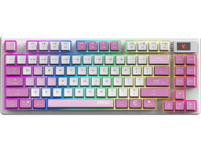 MSI Forge GK600 TKL Wireless VIOLET Gaming Keyboard - Mechanical Linear Switches, Dye-Sublimated PBT Keycaps, Anti-Slip Base, RGB, USB 2.0,...