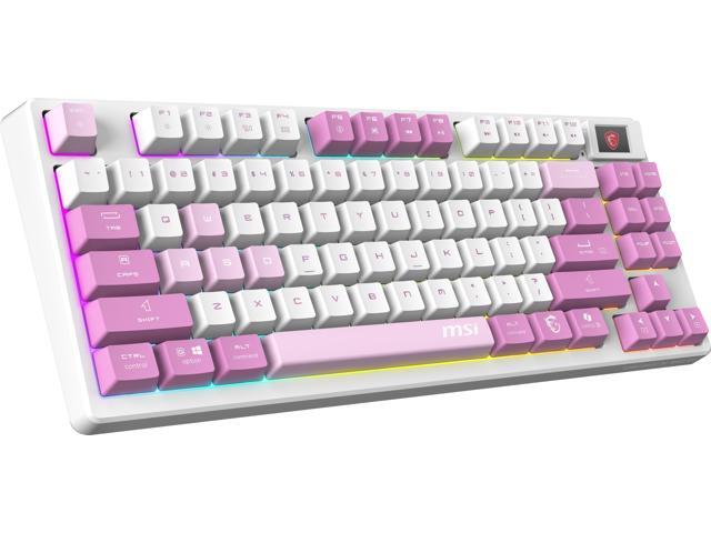 MSI Forge GK600 TKL Wireless VIOLET Gaming Keyboard - Mechanical Linear Switches, Dye-Sublimated PBT Keycaps, Anti-Slip Base, RGB, USB 2.0,...