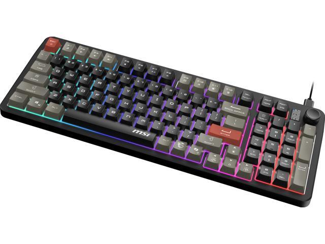 MSI Forge GK110 RGB Gaming Keyboard, Membrane Switch, Anti-Ghosting Keys, RGB Lighting, Spill Resistant, PC