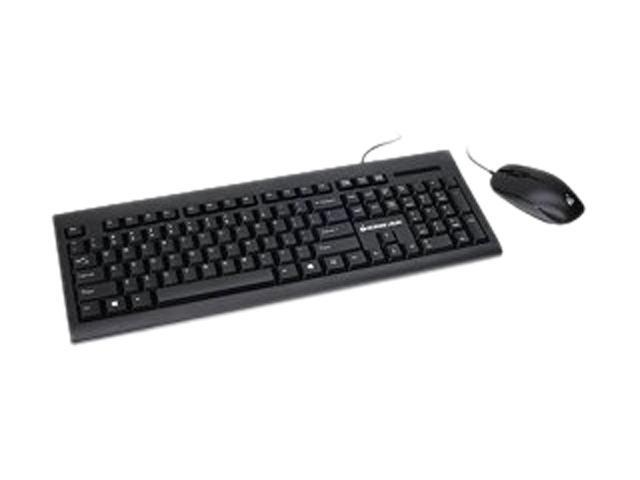 IOGEAR GKM513B Black Wired Spill-Resistant Keyboard and Mouse Combo
