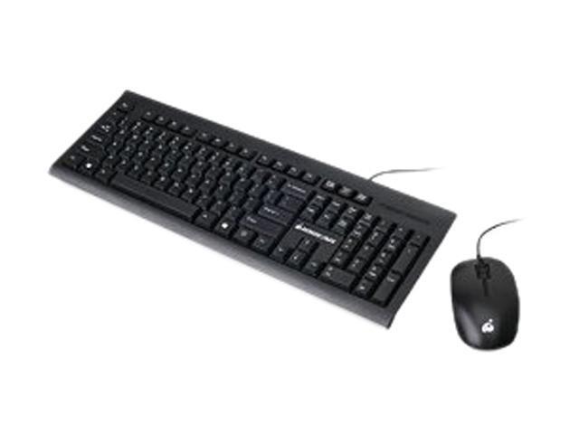 IOGEAR GKM513B Black Wired Spill-Resistant Keyboard and Mouse Combo