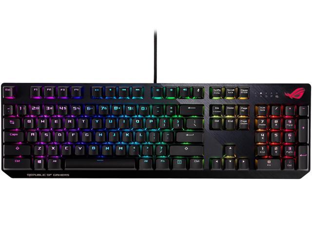 ASUS ROG Strix Scope RGB Mechanical Gaming Keyboard with Cherry MX Red Switches, Aura Sync RGB Lighting, Quick-toggle Shortcut, 2X Wider Ergonomic.