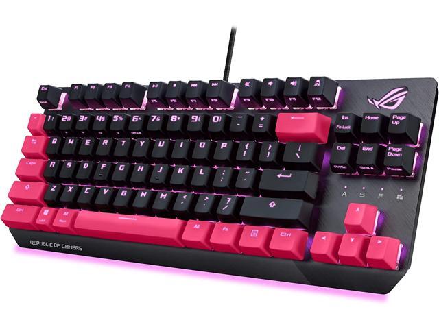 ASUS ROG Strix Scope TKL Electro Punk Mechanical Gaming Keyboard Cherry MX Red Switches 2X Wider Ctrl Key for Greater FPS Precision Gaming...