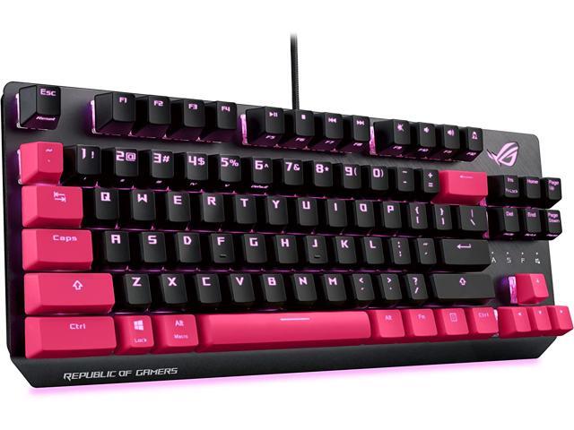 ASUS ROG Strix Scope TKL Electro Punk Mechanical Gaming Keyboard Cherry MX Red Switches 2X Wider Ctrl Key for Greater FPS Precision Gaming...