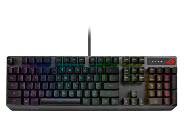 ASUS Mechanical Gaming Keyboard - ROG Strix Scope RX Red Optical Mechanical Switches USB 2.0 Passthrough 2X Wider Ctrl Key for Greater FPS.