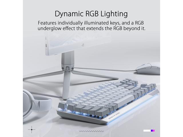 ASUS X806 ROG Strix Scope NX TKL Moonlight White Wired Mechanical RGB Gaming Keyboard with ROG NX Red Linear Switches