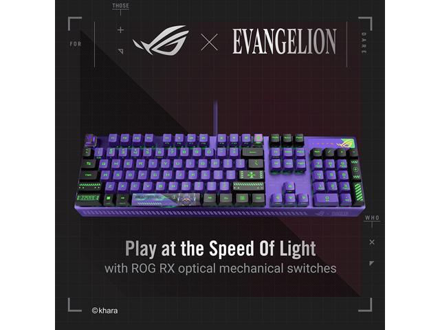 ASUS ROG Strix Scope RX EVA Edition, 100% RGB Gaming Keyboard, ROG RX Red Optical Mechanical Switches,IP57 Water Resistance,USB Passthrough,Wider...