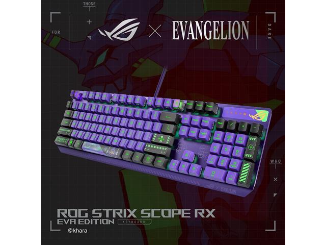 ASUS ROG Strix Scope RX EVA Edition, 100% RGB Gaming Keyboard, ROG RX Red Optical Mechanical Switches,IP57 Water Resistance,USB Passthrough,Wider...
