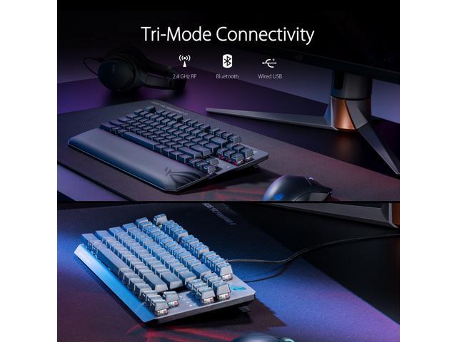 Asus ROG Strix Scope RX TKL Wireless Deluxe, 80% Gaming Keyboard, Tri-mode connectivity (2.4GHz RF, Bluetooth, Wired), ROG RX Blue Optical...