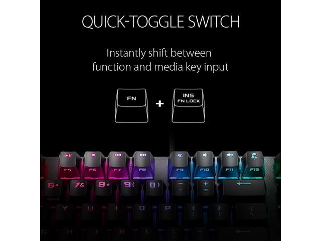 ASUS ROG Strix Scope TKL Deluxe Cherry MX Red Switches wired mechanical RGB Gaming Keyboard, aluminum frame, ergonomic wrist rest, and Aura Sync...
